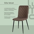 thumbnail image 3 of Set De Comedor 4 Sillas Velvet Mesa Cristal Negro Elegante cafe, 3 of 8