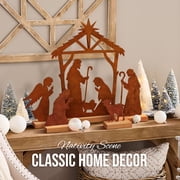 Ayieyill Christmas Tabletop Decorations Indoor 5pcs Nativity Scene Christmas Decor Xmas Decoration