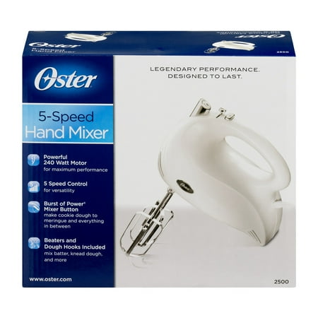 Oster 5-Speed Hand Mixer White, 1.0 CT