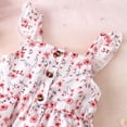 thumbnail image 4 of Valcatch Baby Girls' and Toddler Ruffle Sleeve Button Down Floral Pattern Layered Dress Summer Beach Sundress, 4 of 7