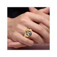 thumbnail image 2 of RYLOS Men's Rings 14K Yellow Gold Ring Designer Patriotic Eagle USA Ring With Diamonds and Blue Quartz Rings For Men Size 9, 2 of 6