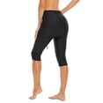 thumbnail image 3 of Women's Swim Skirt Swim Pants High Waisted Swim Bottom Tankini Swimwear Long Boardshort with Side Drawstring， Black, 3 of 8