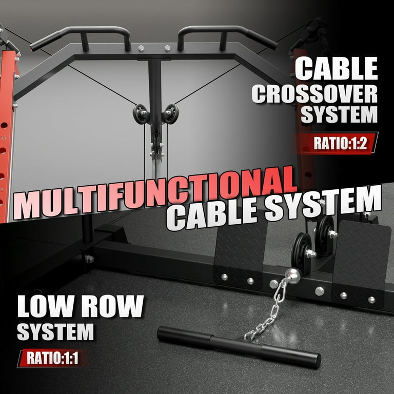Mikolo Compact 7-IN-1 Smith Machine With Cable Crossover Mikolo Compact 7-IN-1 Smith Machine With Cable Crossover