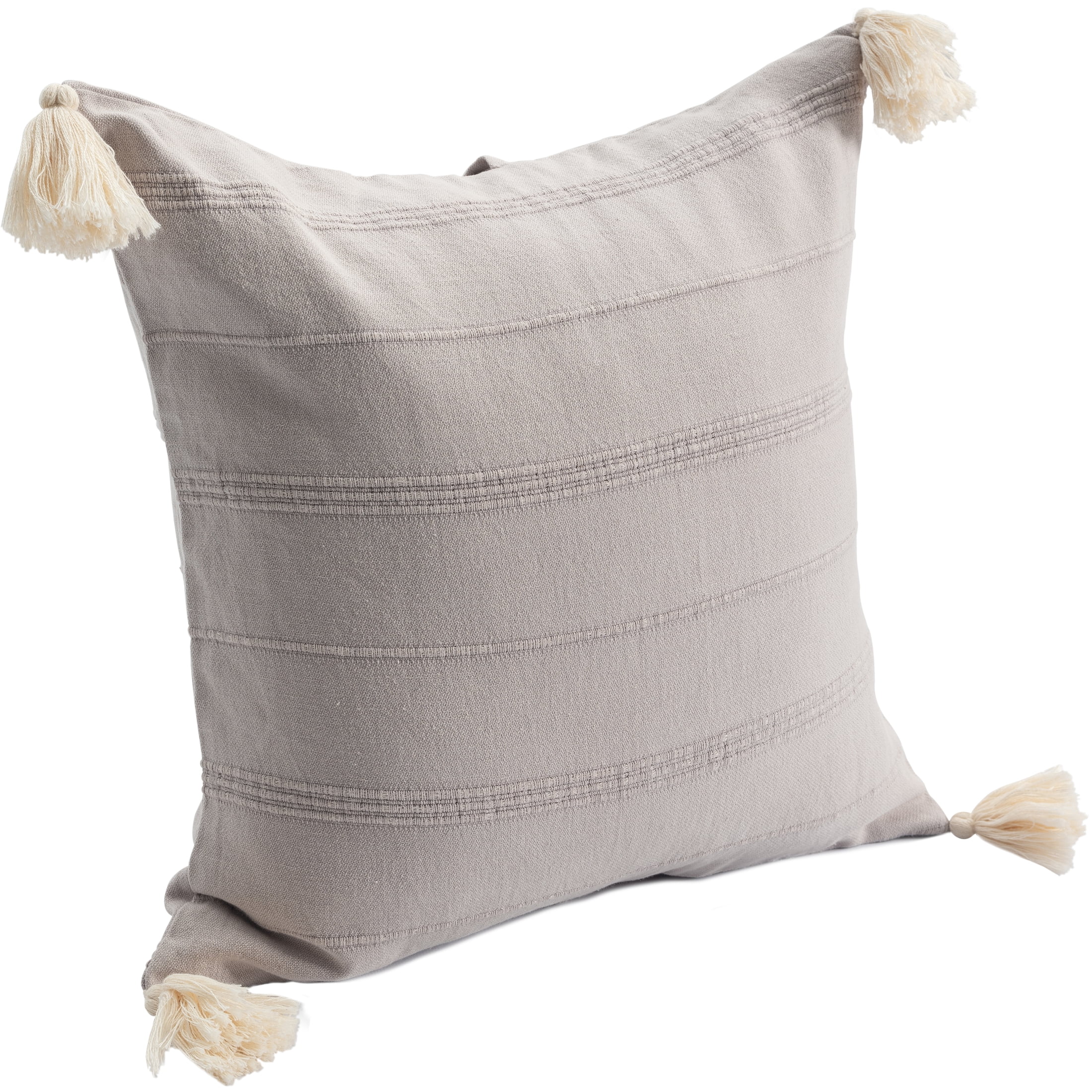 Ox Bay Sasha 18" x 18" Beige Ultra-Soft Turkish Cotton Adult Decorative Throw Pillow