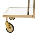 thumbnail image 4 of SAFAVIEH Capri 2 Tier Modern Glam Rectangle Bar Cart with Casters, Gold, 4 of 9