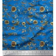 thumbnail image 1 of Soimoi Blue Cotton Duck Fabric Artistic Leaves Fabric Prints By Yard 42 Inch Wide, 1 of 3