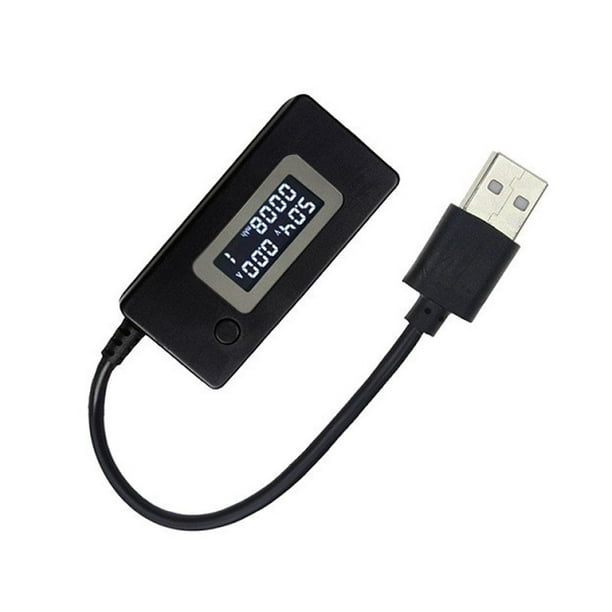Kearding Voltímetro USB Amperímetro Probador de voltaje actual Detector LCD Multímetro Voltímetro de batería Amperímetros Bancos de Electrónica Negro