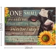 thumbnail image 2 of Rustic Farmhouse Kitchen Wall Decor Sunflower Cow Canvas Pictures Positive Thought Change Whole Day Inspirational Quotes Wall Art for Living Room Bedroom Bathroom Office Home Decor Framed, 2 of 6