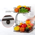 thumbnail image 4 of Fuleadture 2 Tier Disassembly Square Hanging Fruit Baskets with Banana Holders in Kitchen for countertop,(Bronze), 4 of 6