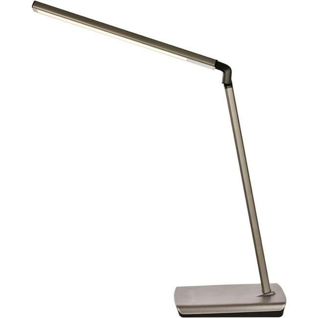 Elegant Decor LEDDS001 Sleek LED Desk Lamp with Smooth Touch Dimmer & USB, Metallic Grey