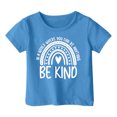thumbnail image 4 of Kids Shirts Girls Letter Print Short Sleeve T Shirts Round Neck Fashion Vacation Tops T-Shirts Toddler To Big Kid Blue,10-11 Years, 4 of 4