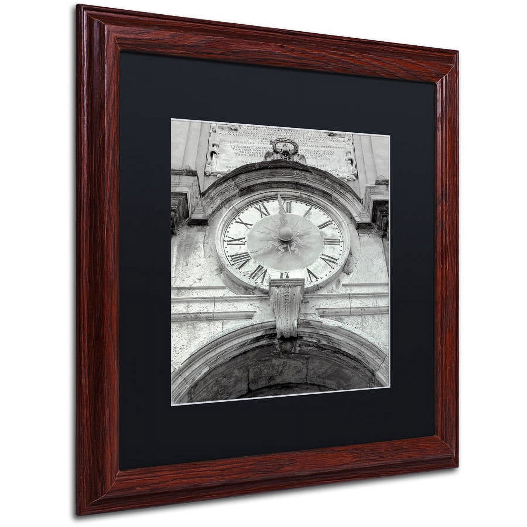 Trademark Fine Art "Il Grande Ororlogio I" Canvas Art by Alan Blaustein, Black Matte, Wood Frame