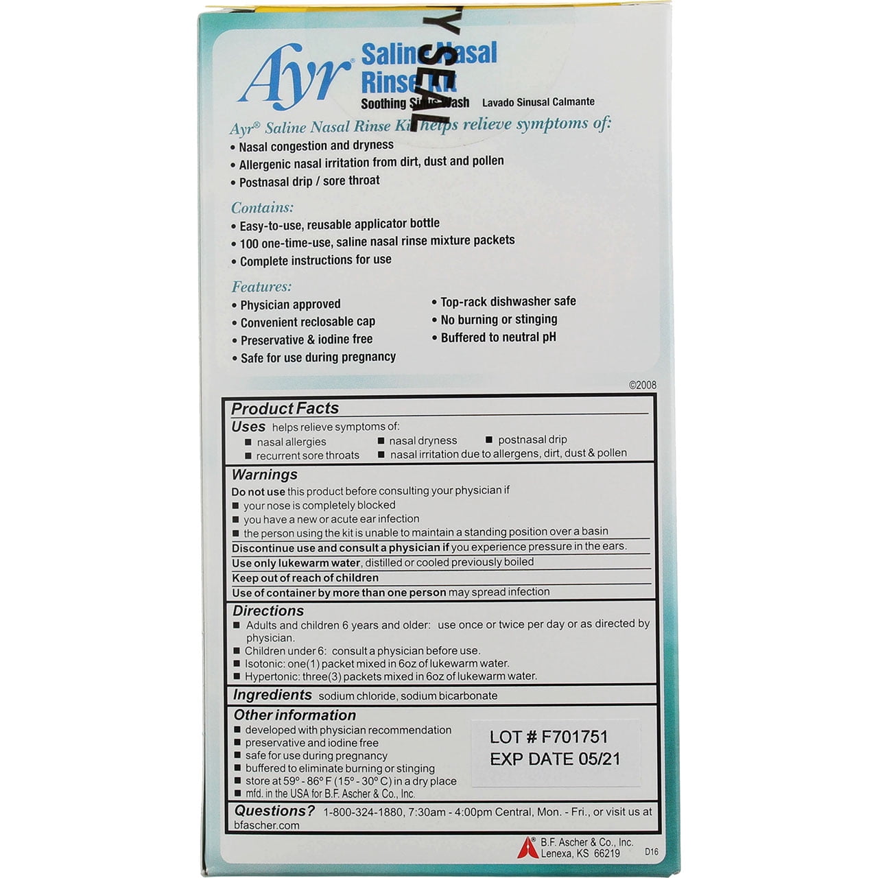 Ayr Nasal Rinse Kit 9.8 oz (6 pack) (Bundle)