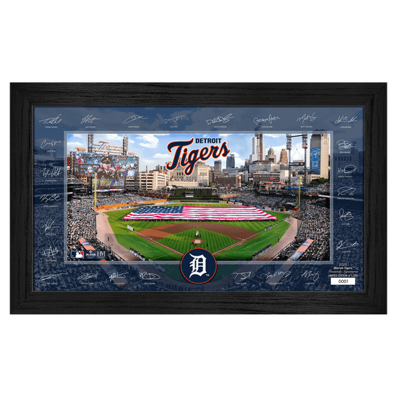 Highland Mint Detroit Tigers Framed 12" x 20" 2025 Signature Field Photograph - Facsimile Signatures - Limited Edition