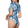 thumbnail image 2 of Fotbe Leaves And Flowers Body de Mujer con Cuello Redondo y Mangas Cortas, Sin Mangas Ajustado, Suave, Cómodo y Básico-X-Large, 2 of 7