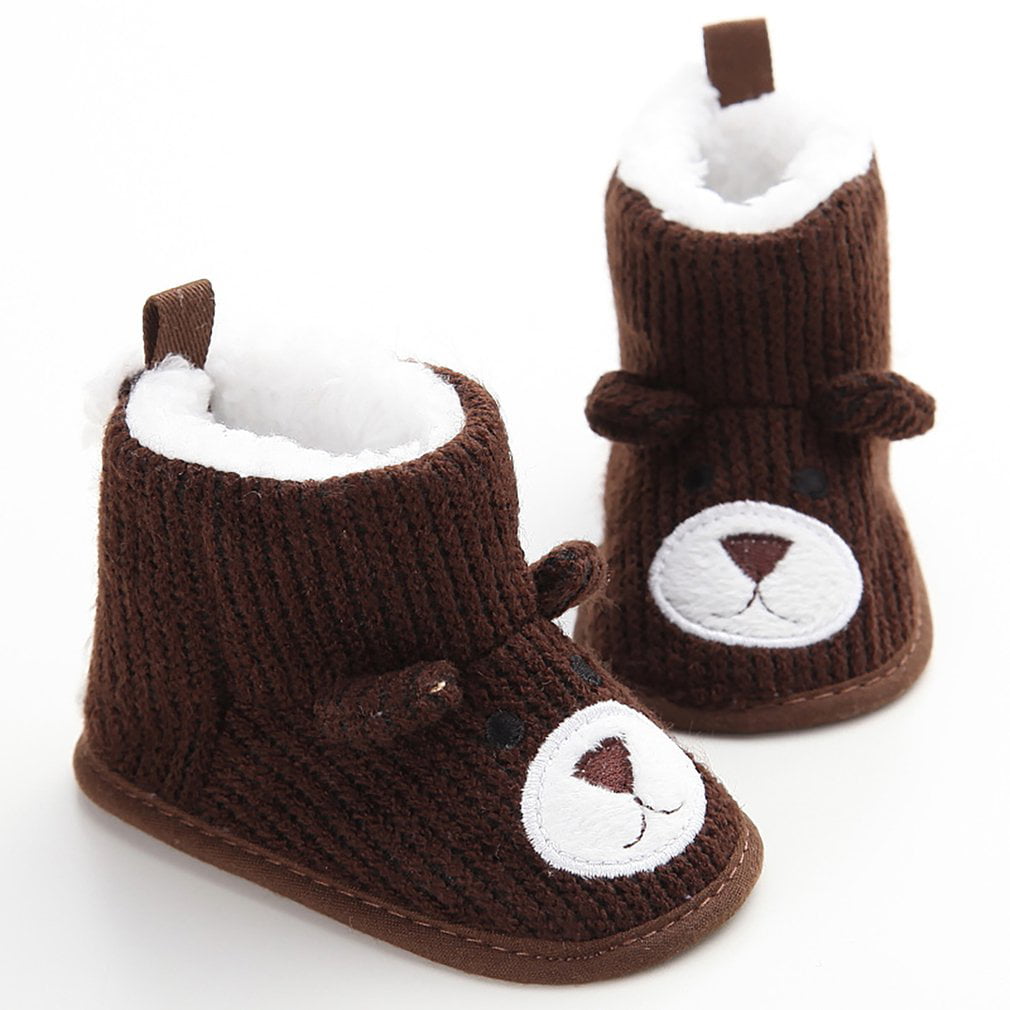 Newborn Baby Toddler Infant Girls Boys Shoes Bear Tassle Soft Sole Shoes Sneaker 