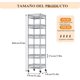 thumbnail image 2 of Estante Organizador de 6 Niveles con Cestas y Ruedas - Estantería Metálica Multiusos Ajustable para Cocina, Baño, Almacenamiento - Incluye Cestas y Ruedas Giratorias (Plata), 2 of 4