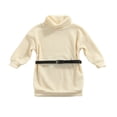 thumbnail image 1 of Robe Chandail pour Filles Bébé Hiver Automne Col Roulé Manches Longues Tricotée avec Ceinture Vert 3-4 Ans, 1 of 7