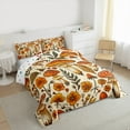thumbnail image 2 of Manfei Brown Mushroom Queen Comforter Set,Rustic Plant Bedding Sets,Country Floral Bedding Comforter Set For Child,Super Cozy Room Decor Reversible,3pcs, 2 of 7