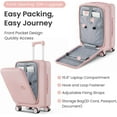 thumbnail image 4 of LuxyHoom Luggage 3 Piece Sets, Front Open Hardshell Luggage Sets, Expandable Carry On Suitcase Set with TSA Lock & Double Wheels, PC Lightweight 20" 24" 28" Luggage with PVC Cover , Pink, 4 of 7