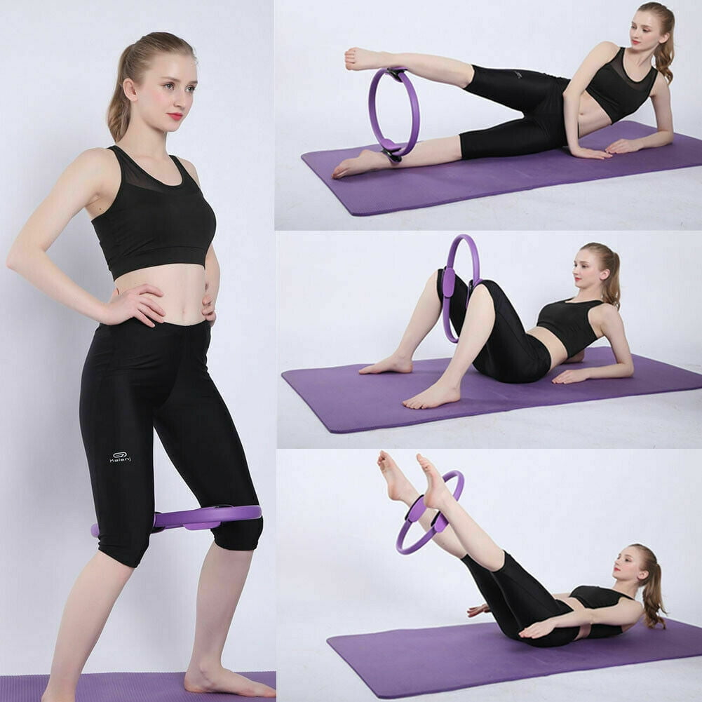 Yoga Circle Pilates Ring Dual Grip Muscle Body Fitness Weight Exercise Train Kit 