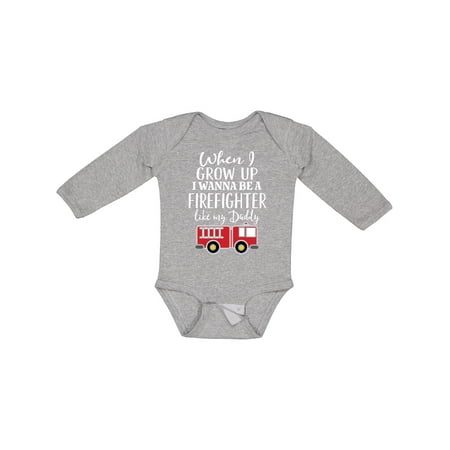 

Inktastic Future Firefighter Like Daddy Gift Baby Boy Long Sleeve Bodysuit