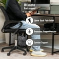 thumbnail image 2 of Mind Reader Lumbar Support Pillow with Air-Cloud Technology, Office Chair Back Cushion, Memory Foam, Black, 2 of 8