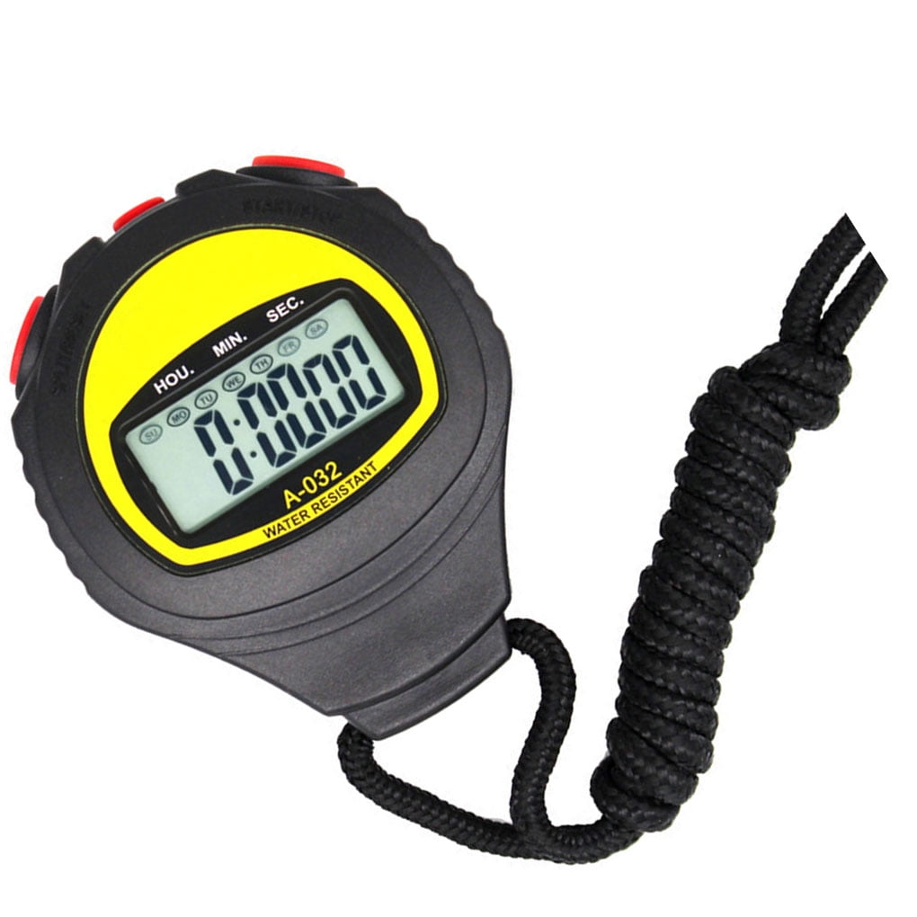 Large Display with Date Time and Alarm Function,Suitable for Sports Coaches Fitness Coaches and Referees Yellow 24 Pack Multi-Function Electronic Digital Sport Stopwatch Timer 