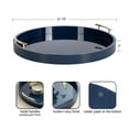 thumbnail image 6 of Kate And Laurel Lipton Modern Round Ottoman Tray, 22 Inch Diameter, Navy and Gold, Decorative Circle Coffee Table Tray for Living Room Decor or Large Serving Tray, 6 of 9