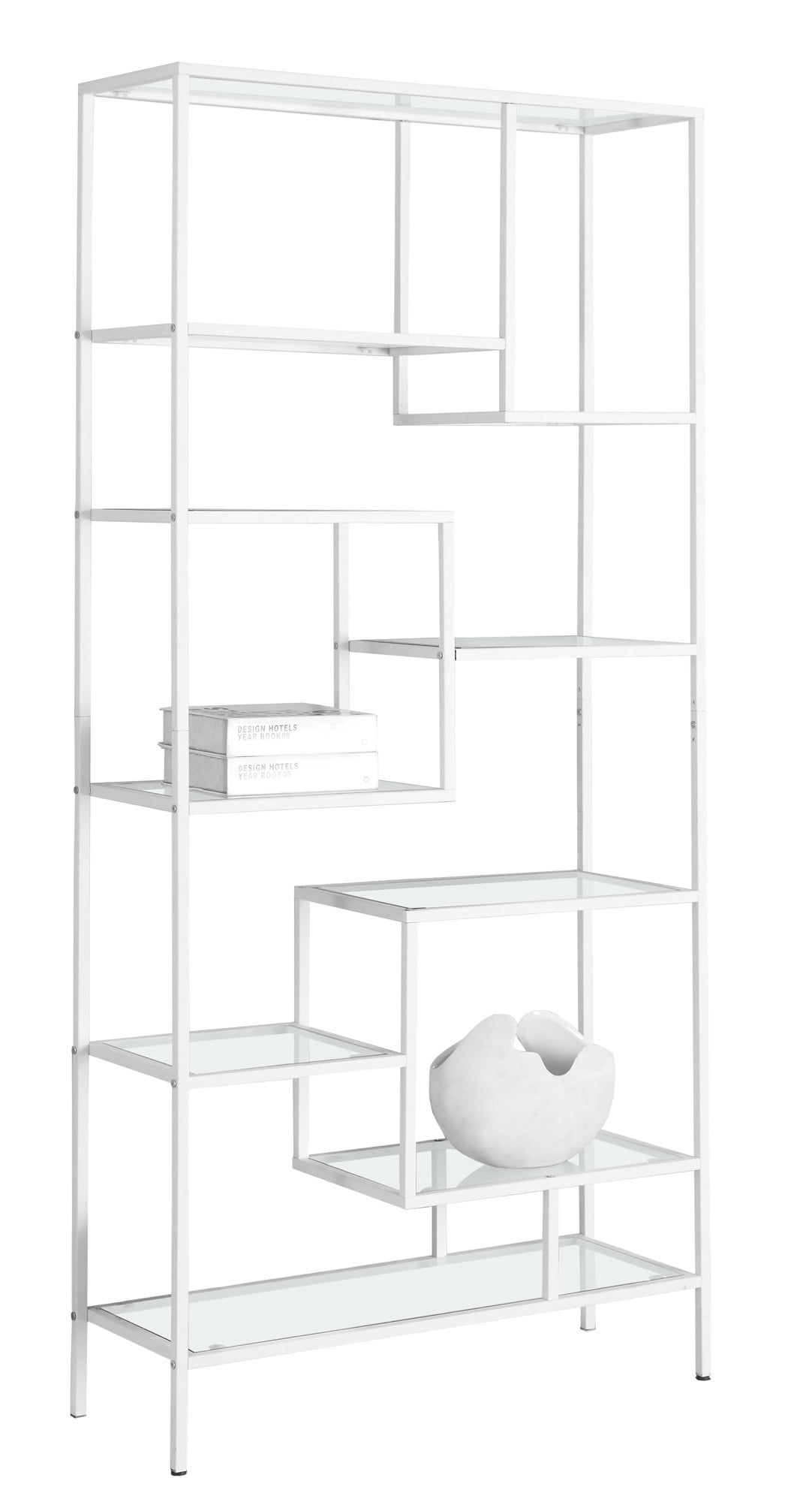 Unique White Metal Bookcase for Large Space