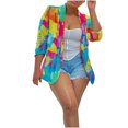 thumbnail image 1 of Blazer para mujer, colorido, sin posicionamiento, estampado, solapa, traje de moda, blusa de poliéster para mujer, 1 of 9