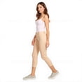 thumbnail image 6 of Couver Women's Ultra Stretch 5 Pocket Capri Jeggings Pull-On Denim Look Pants, Camel, Small, 1 Pair, 6 of 9