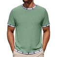 thumbnail image 1 of Camiseta Casual de Manga Corta con Cuello Tripulado 100% Fibra de Poliéster Lavable Camisetas de Trabajo Al Aire Libre de Manga Larga para Hombres, 1 of 7