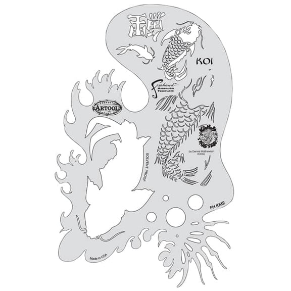Iwata Artool Freehand Template - Kanji Master Koi Fish