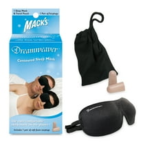 Mack's Dreamweaver Contoured Sleep Mask - Comfortable, Adjustable, Dual Strap Eye Mask with Macks Ultra Soft Foam Earplugs