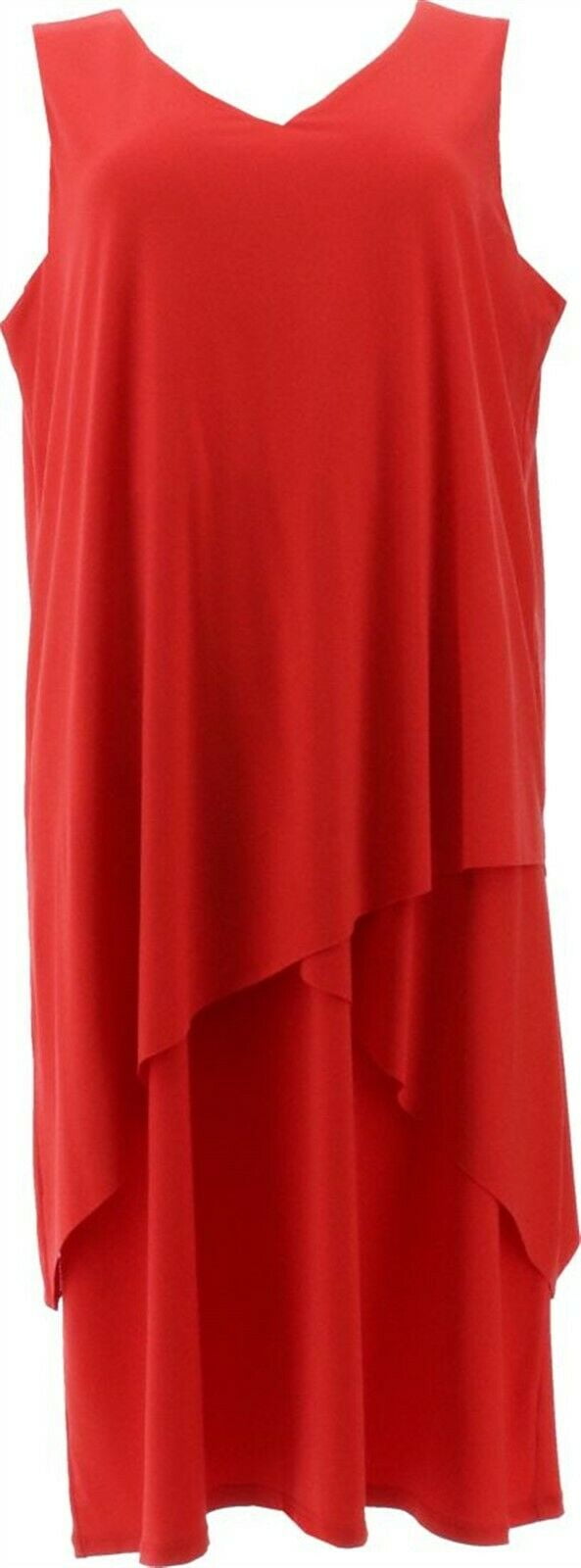 Susan Graver Liquid Knit Slvless Tiered 