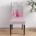 thumbnail image 4 of Chair Covers for Dining Room Set of 6,Watercolor Pink Christmas Tree Stretch Seat Protector Removable Washable Chairs Slipcovers for Kitchen Banquet Wedding Hotel,Snowflake on Gray, 4 of 6