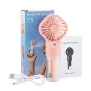 Misting Fan Portable Handheld Fan Mister, 800 mAh Water Mist fan Rechargeable, Hand Held Fan Mister, 4 Speed Small Personal Mister Fan for Men Women Travel Home Outdoor,Pink