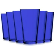 TableTop King 16 oz Mixing Glasses, Round Style, Full Accent, Cobalt Blue, Set of 6