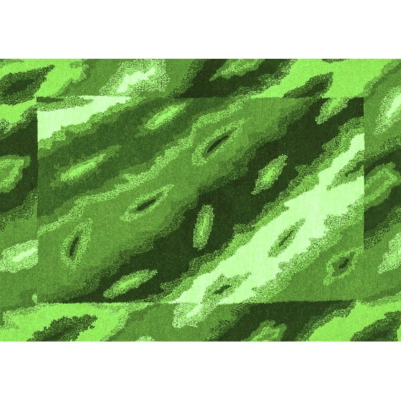 Ahgly Company Indoor Rectangle Animal Green Modern Area Rugs, 6' x 9'