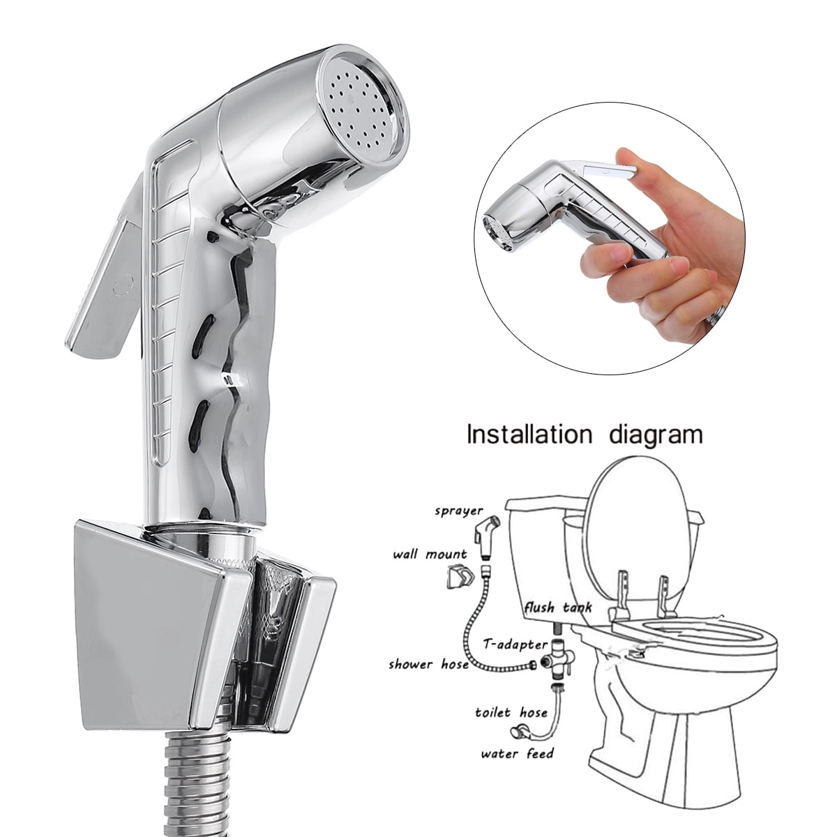 Hand Held Bidet Spray Douche Shower Head Sprinkler WC Toilet Home Adapter Hose 