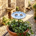 thumbnail image 5 of Bird Bath for Outside,Ceramics Bee Watering Station Bowl with Metal Stake,Flower Shaped Bee Bath for Garden,Yard & Lawn Decor,Light Blue, 5 of 6
