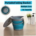 thumbnail image 4 of 5L Collapsible Bucket with Portable Folding Cover Fishing Car Wash Bucket Space Saving Bucket Kitchen Outdoor Camping Bucket, 4 of 5
