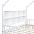 thumbnail image 6 of Full Size House Bed with 2 Drawers, Wood House Shaped Platform Bed Frame with Storage Shelf and Roof, Low Daybed Frame with Slats Support for Teens Boys Girls, No Box Spring Needed, White, 6 of 7