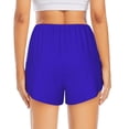 thumbnail image 2 of Lsque Darkblue Printed Women's Running Shorts with Liner Pockets,Elastic Quick Dry Workout Athletic Gym Yoga Shorts,Womens High Waist Shorts-Small, 2 of 9