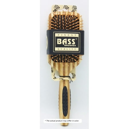 Large Laydown Brush - Brush - Large Square Paddle Brush Cushion Light Wood Handle Nylon Bristle Bass Brushes 1 Brush