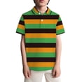 thumbnail image 4 of BJUTIR Boys T Shirts Striped Shirt With Floral Buttons Elegant Collar And Pocket Casual Top For Youth Stylish Gentleman Skin Friendly Top Size 11-12 Years, 4 of 4