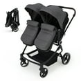 thumbnail image 3 of Lightweight Double Stroller Side-by-Side for Infant Toddler, Compact Folding Travel System with High Landscape Seat, Adjustable Canopy & Recline, Easy Maneuver, 3 of 9