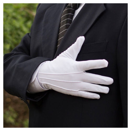 Lot De 2 Paires Gants Blancs Formels Smoking – Coton Doux, Coutures Élégantes, Idéal Restauration, Fanfare, Mariage, Père Noël