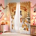 thumbnail image 3 of Manfei Snowman Blackout Curtains Set of 2 (52x84 Each) Snow Curtain, Yellow Green, 3 of 6